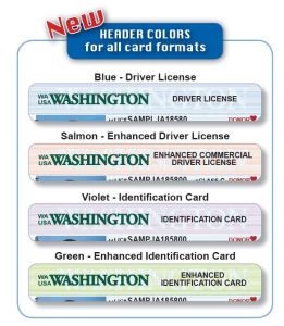 New header colors on WA driver licenses, enhanced driver license, ID cards