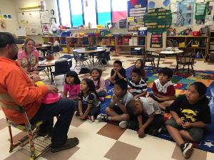 Shawn Garcia and Salt River kindergarten studens