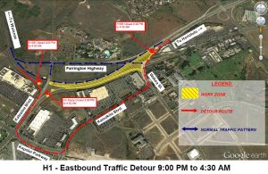 Department of Transportation | Nightly closure of the eastbound H-1 Freeway for the Kapolei Interchange Complex, Phase 2 project continues Sunday, Jan. 28