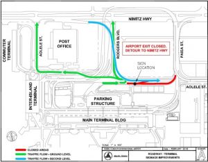 Department of Transportation | Early morning closures of the ground level onramp to the H-1 Freeway needed for sign replacement project at the Daniel K. Inouye International Airport
