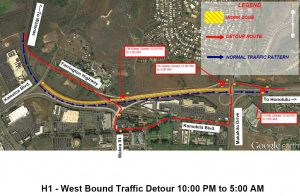 Department of Transportation | Closure of westbound H-1 Freeway for the Kapolei Interchange project scheduled for Sunday night, May 20