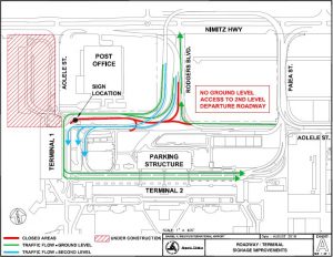 Department of Transportation | Onramp to Terminal 1, second level will be closed for sign replacement work at the Daniel K. Inouye International Airport