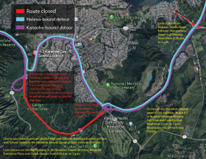 Department of Transportation | Closure of the H-3 Freeway between Kamehameha Highway and Likelike Highway for HECO utility work is scheduled for the week of Oct. 22