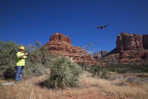 John Dougherty flying drone at Bell Rock_092818