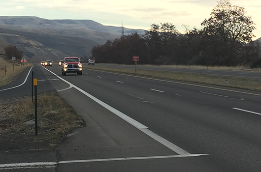 Traffic approaches on U.S. 12/95 near the Clearwater River Casino and Lodge in Lewiston.