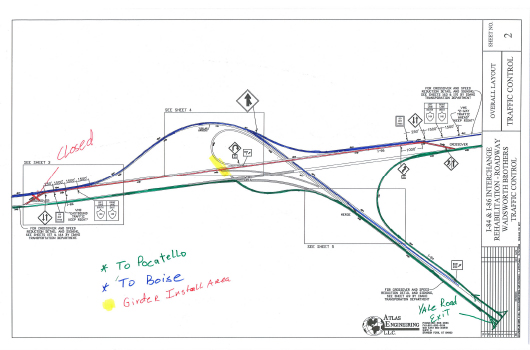 Overnight detour planned next week for I-84/86 Salt Lake Interchange project east of Burley