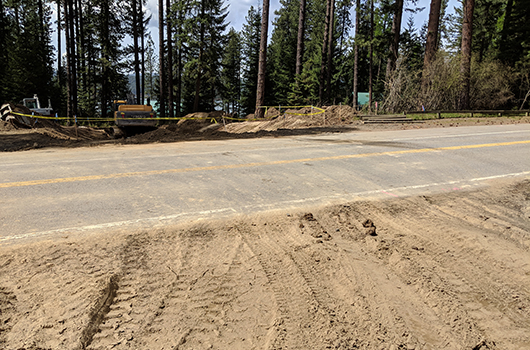 Crews begin constructing pedestrian tunnel near Camp Easton on ID-97.