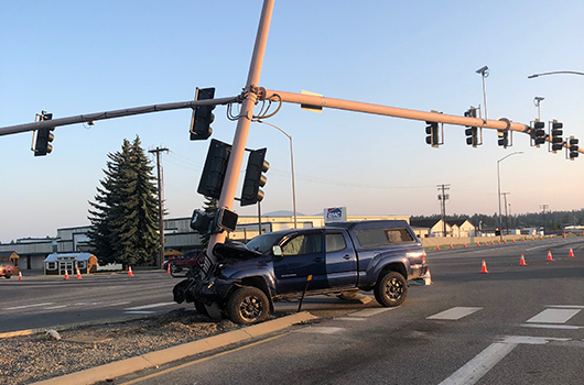 US-95 signal at Kathleen Avenue in CDA removed after crash on Sunday