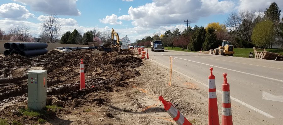 Construction near the intersection of Chinden and Eagle Road
