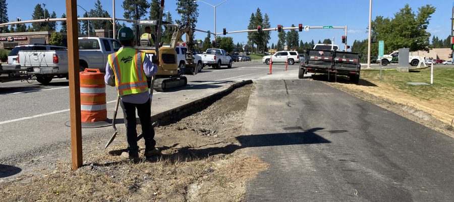 Demolition work at US-95 and Canfield