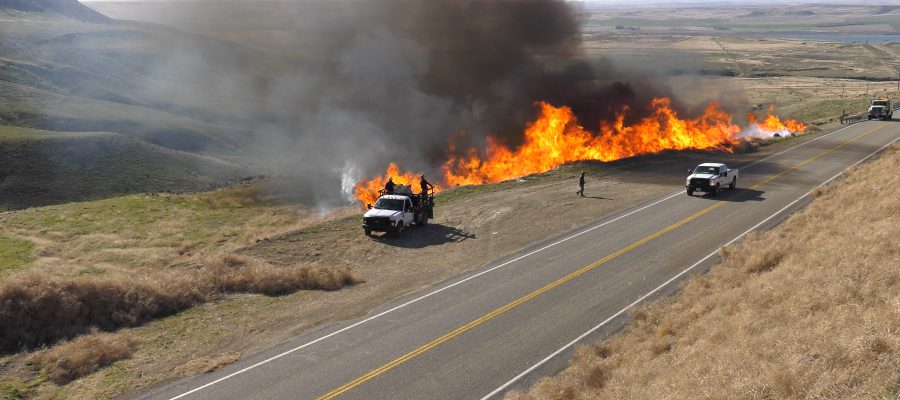 BLM crews conduct a prescribed burn along ID-51
