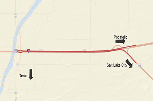 Image of traffic pattern change at Salt Lake Interchange