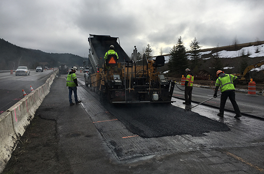 Crews put down temporary pavement