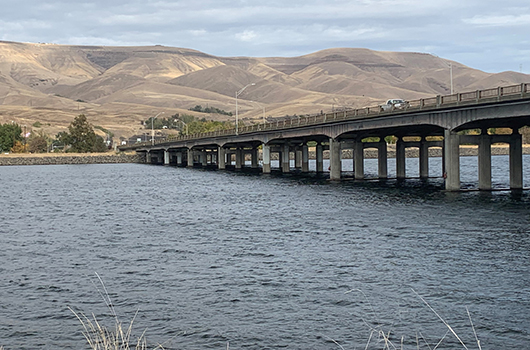 Piers of a primary bridge in Lewiston
