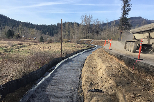 Crews have excavated the southbound lane of SH-3 to widen it