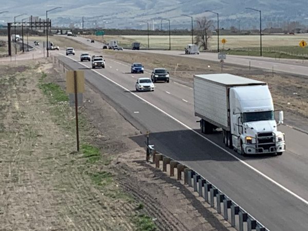 Photo of traffic on I-15 near Pocatello.