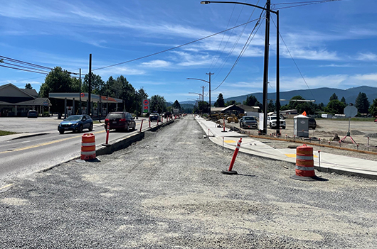 Construction on US-95 in Bonners Ferry