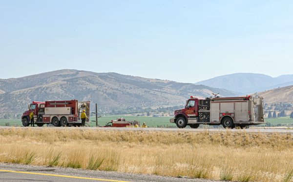Fires burning along I-15 at Pocatello and at Malad Summit