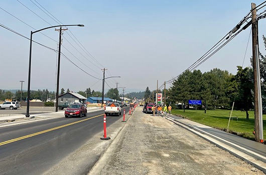 Milled surface of US-95 about to be paved