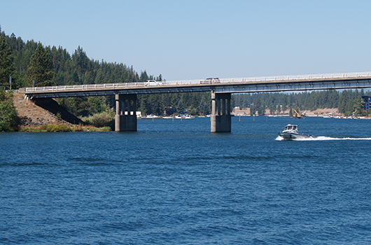 Boat under the bridge