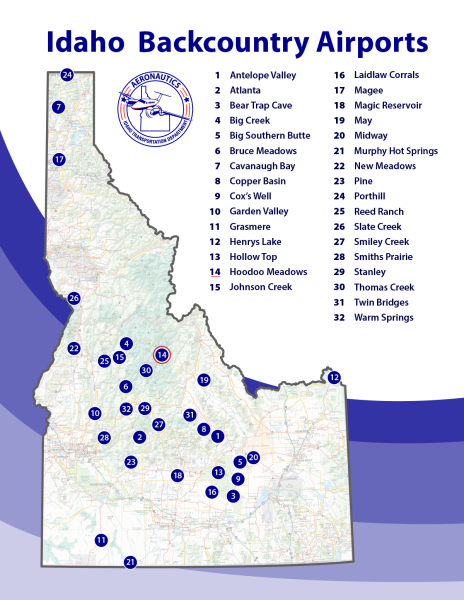 Idaho Backcountry Airports Map & Hoodoo Meadows
