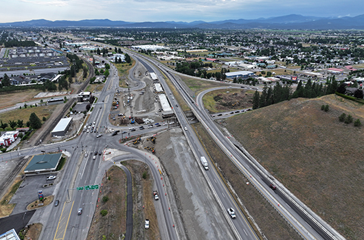 Drone shot of bridge construction